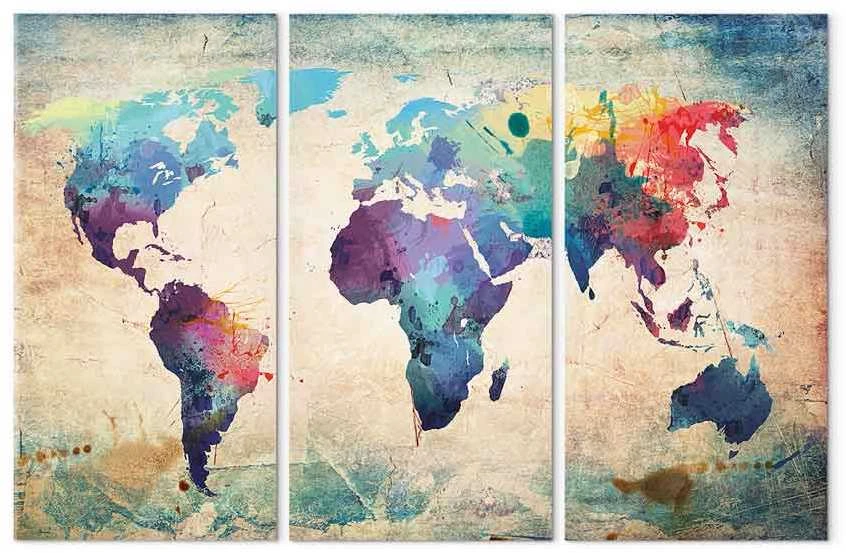Artgeist Paveikslas - Rainbow Map (triptych)