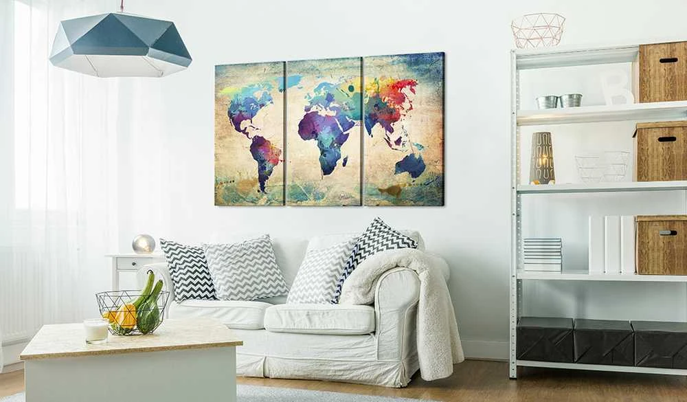 Artgeist Paveikslas - Rainbow Map (triptych)
