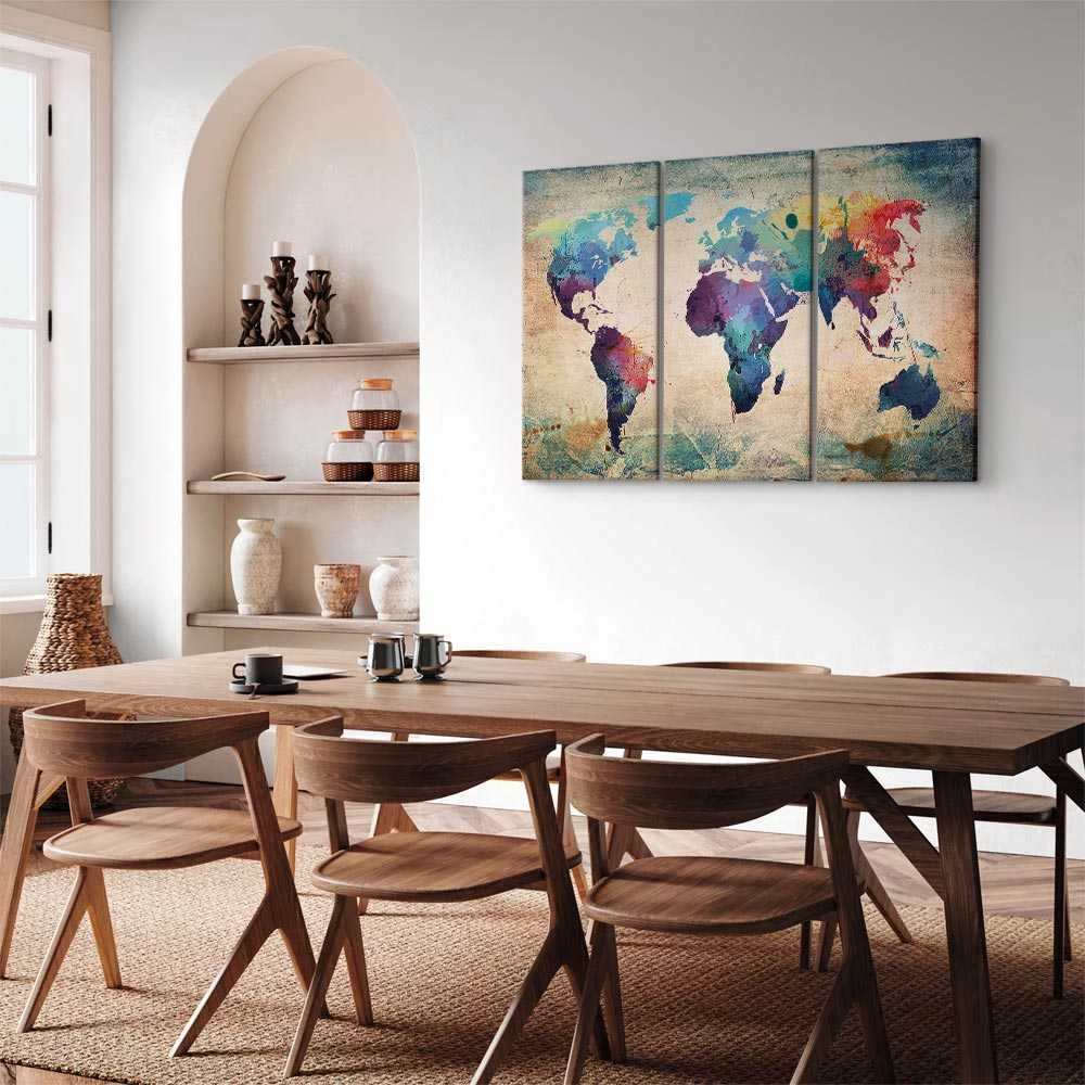 Artgeist Paveikslas - Rainbow Map (triptych)