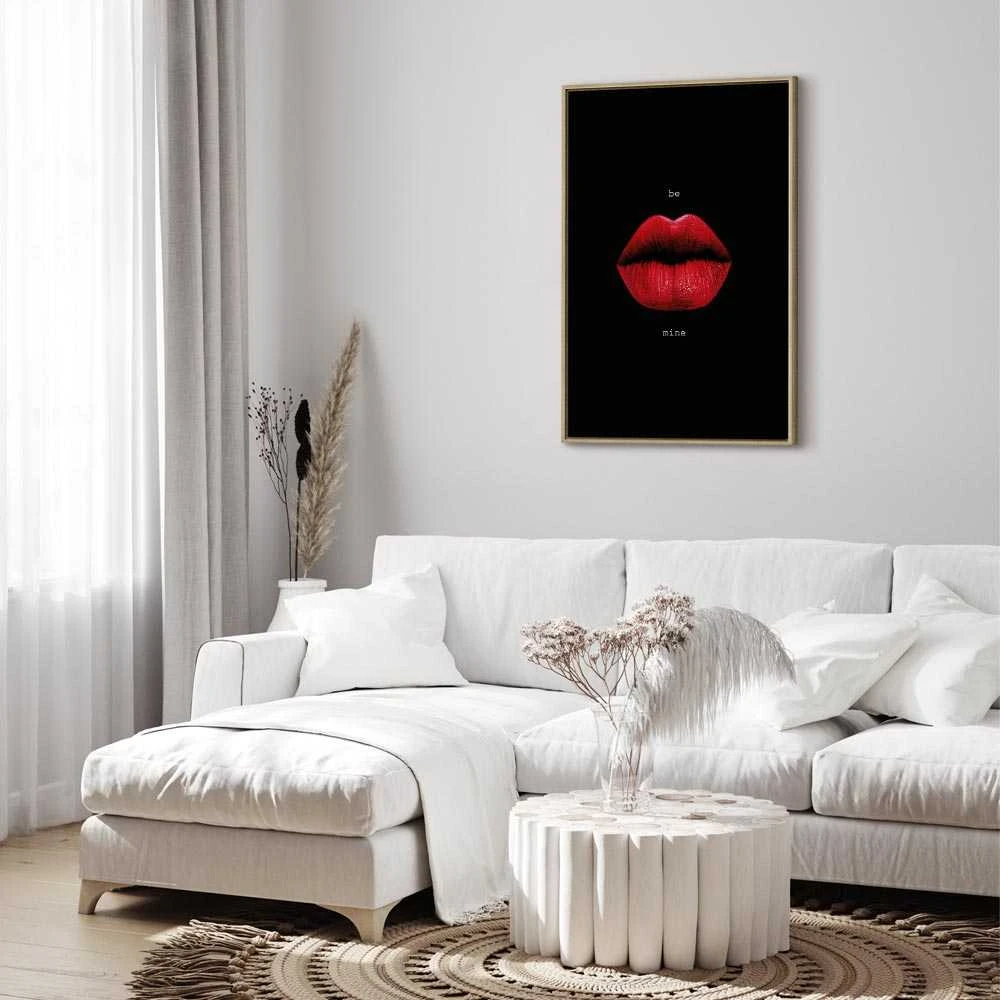 Artgeist Paveikslas - Raudona Lips (1-part) - Juodas Background with English Text