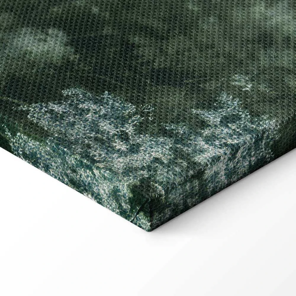 Artgeist Paveikslas - Retro Landscape Grove Trees and Pond in Patinated Shades of Žalias