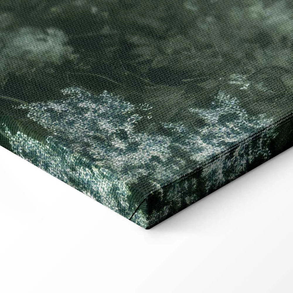 Artgeist Paveikslas - Retro Landscape Grove Trees and Pond in Patinated Shades of Žalias