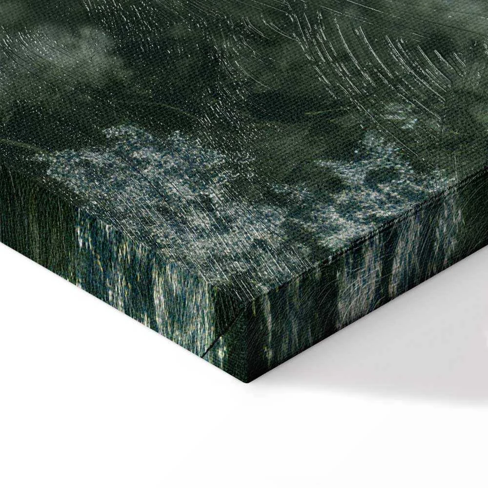 Artgeist Paveikslas - Retro Landscape Grove Trees and Pond in Patinated Shades of Žalias
