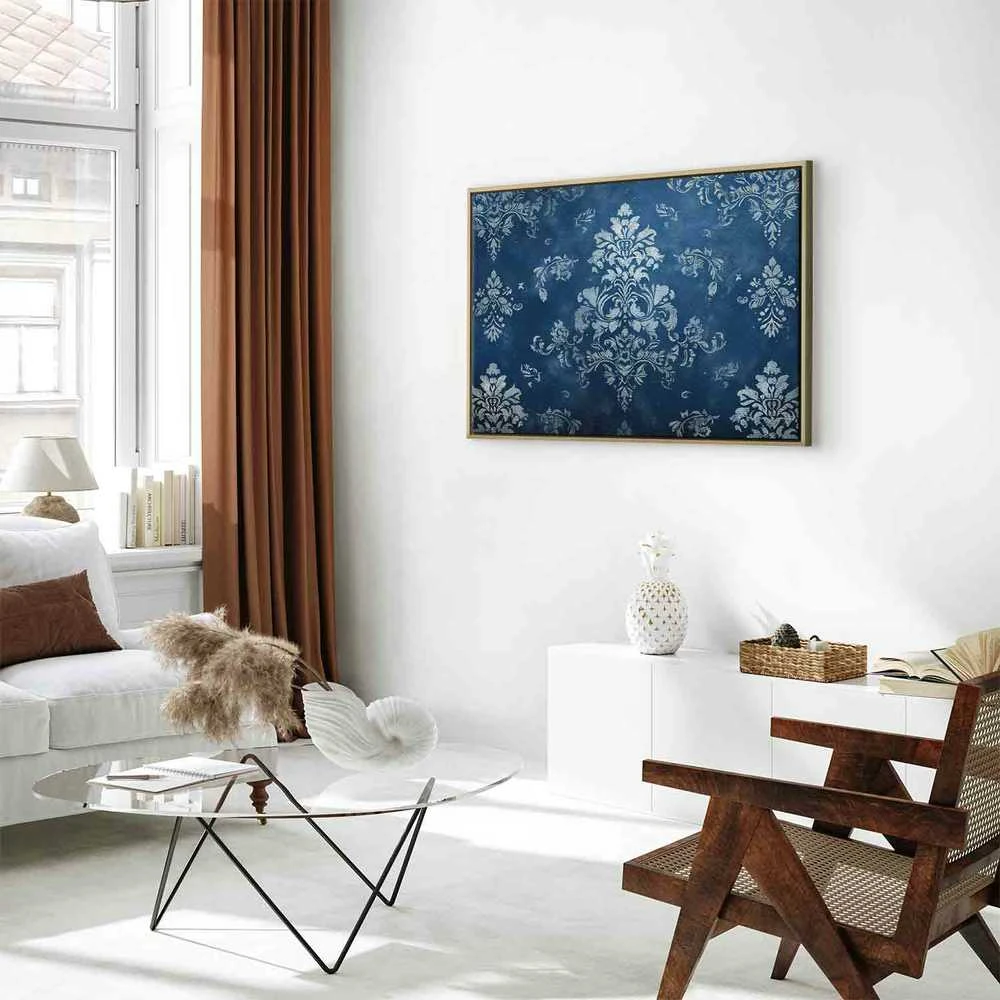 Artgeist Paveikslas - Retro Ornament Decorative Motif in Worn Blues