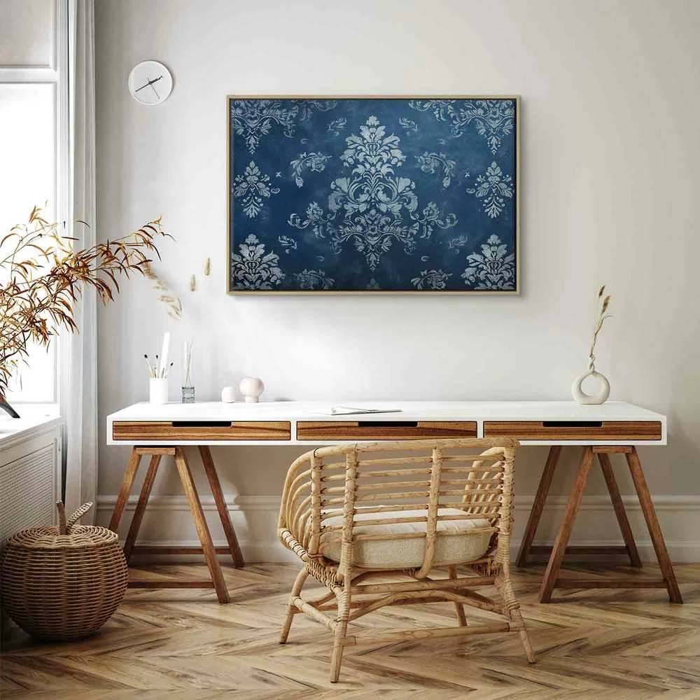 Artgeist Paveikslas - Retro Ornament Decorative Motif in Worn Blues
