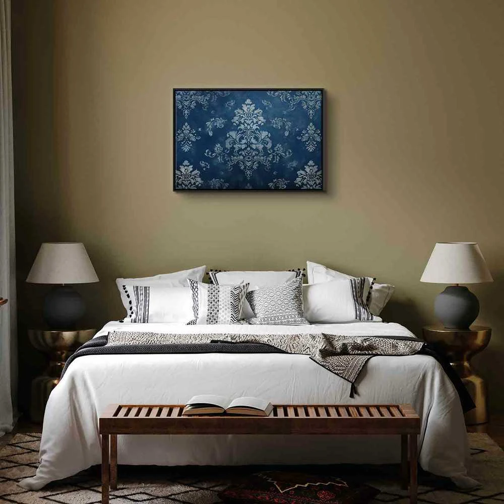 Artgeist Paveikslas - Retro Ornament Decorative Motif in Worn Blues