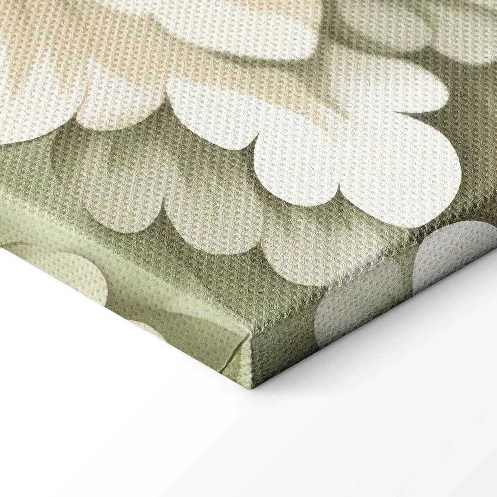 Artgeist Paveikslas - Retro Vintage Flowers in Delicate Kreminis and Žalias Colors