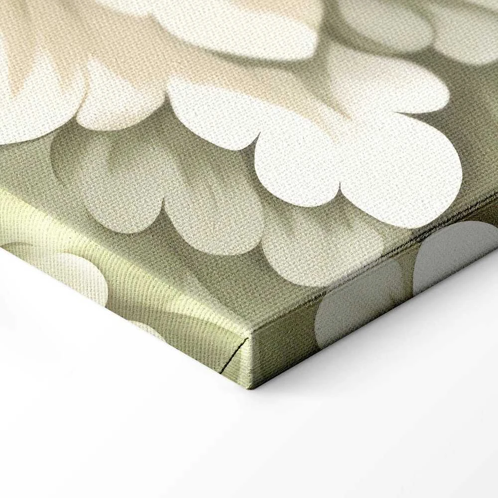 Artgeist Paveikslas - Retro Vintage Flowers in Delicate Kreminis and Žalias Colors