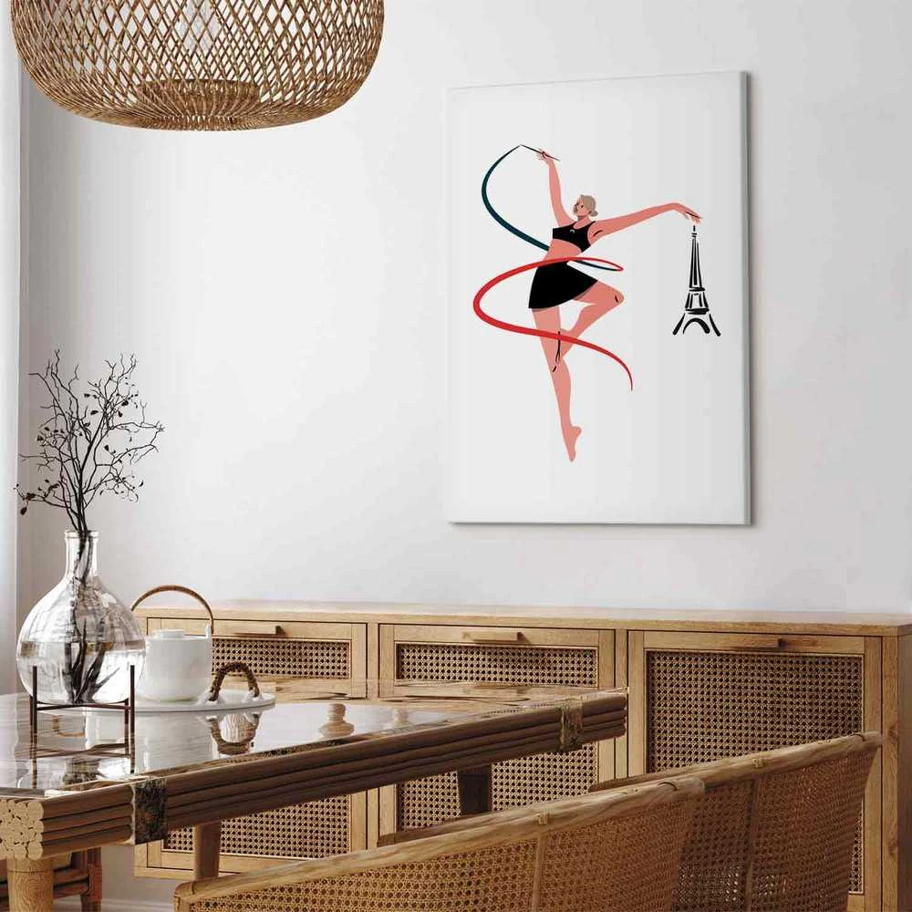 Artgeist Paveikslas - Rhythmic Gymnastics - Illustration of a Woman With a Ribbon