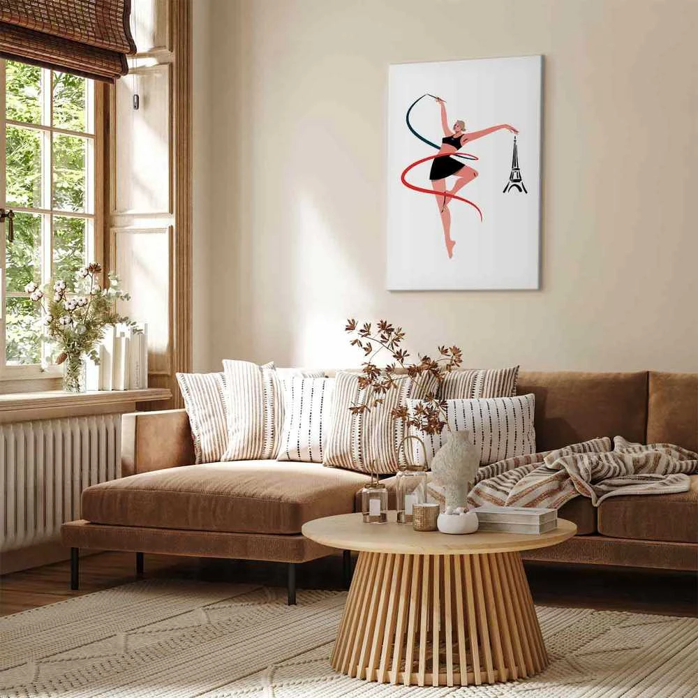 Artgeist Paveikslas - Rhythmic Gymnastics - Illustration of a Woman With a Ribbon