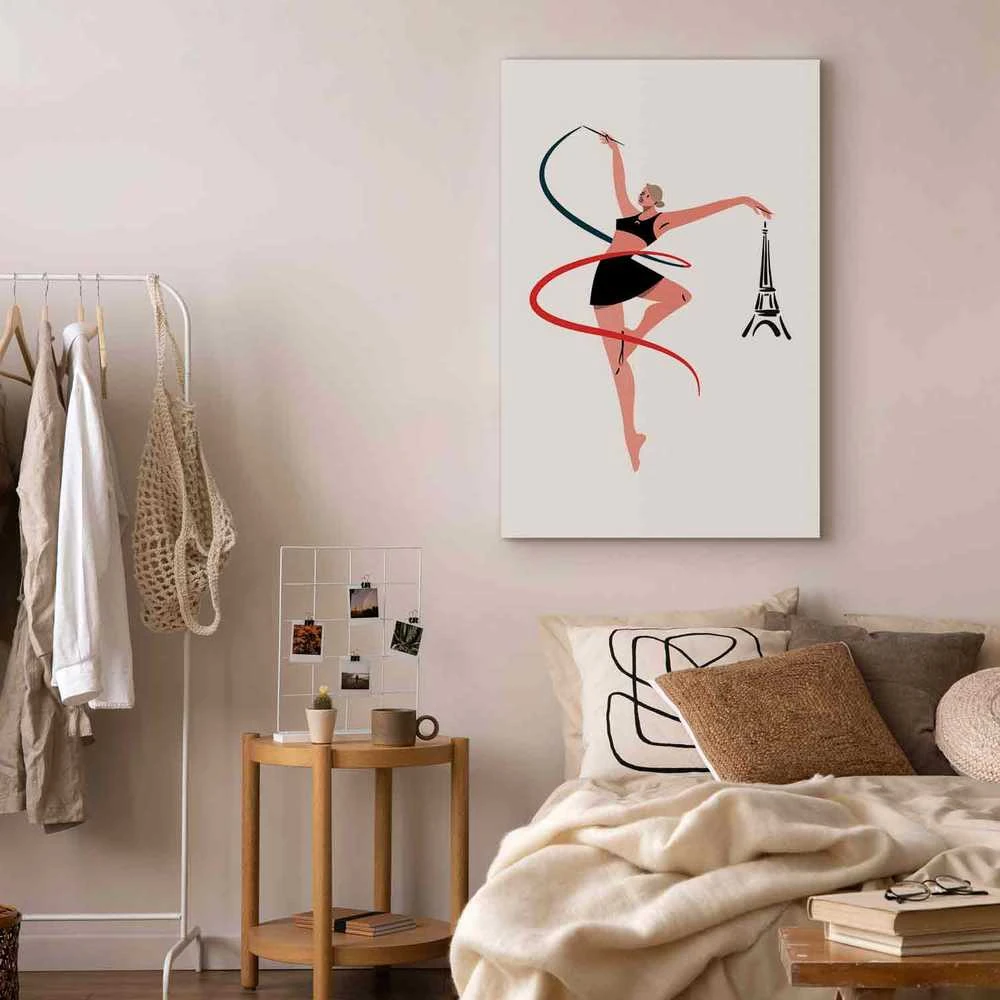 Artgeist Paveikslas - Rhythmic Gymnastics - Illustration of a Woman With a Ribbon