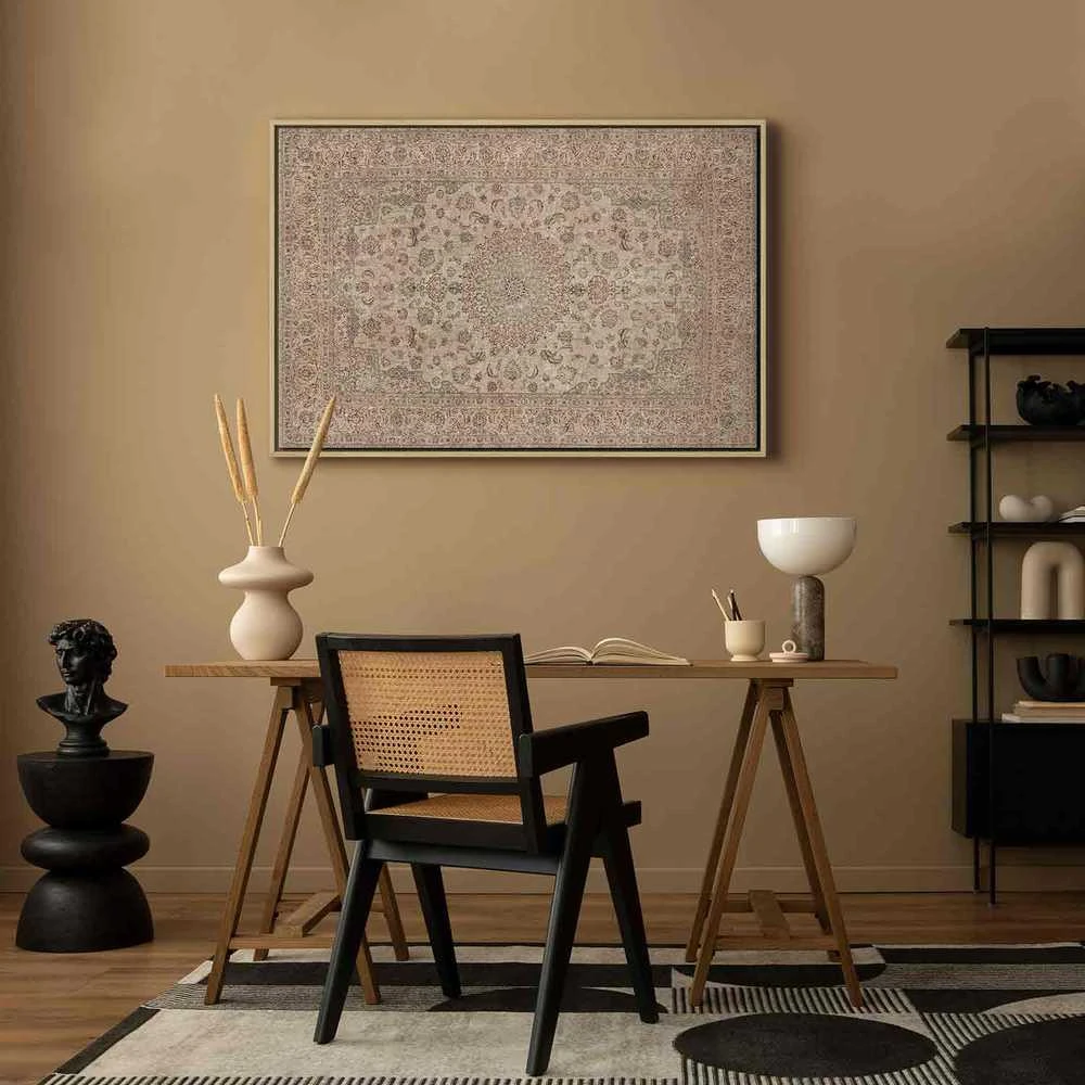 Artgeist Paveikslas - Sand carpet - worn Persian carpet with rich decorative motifs