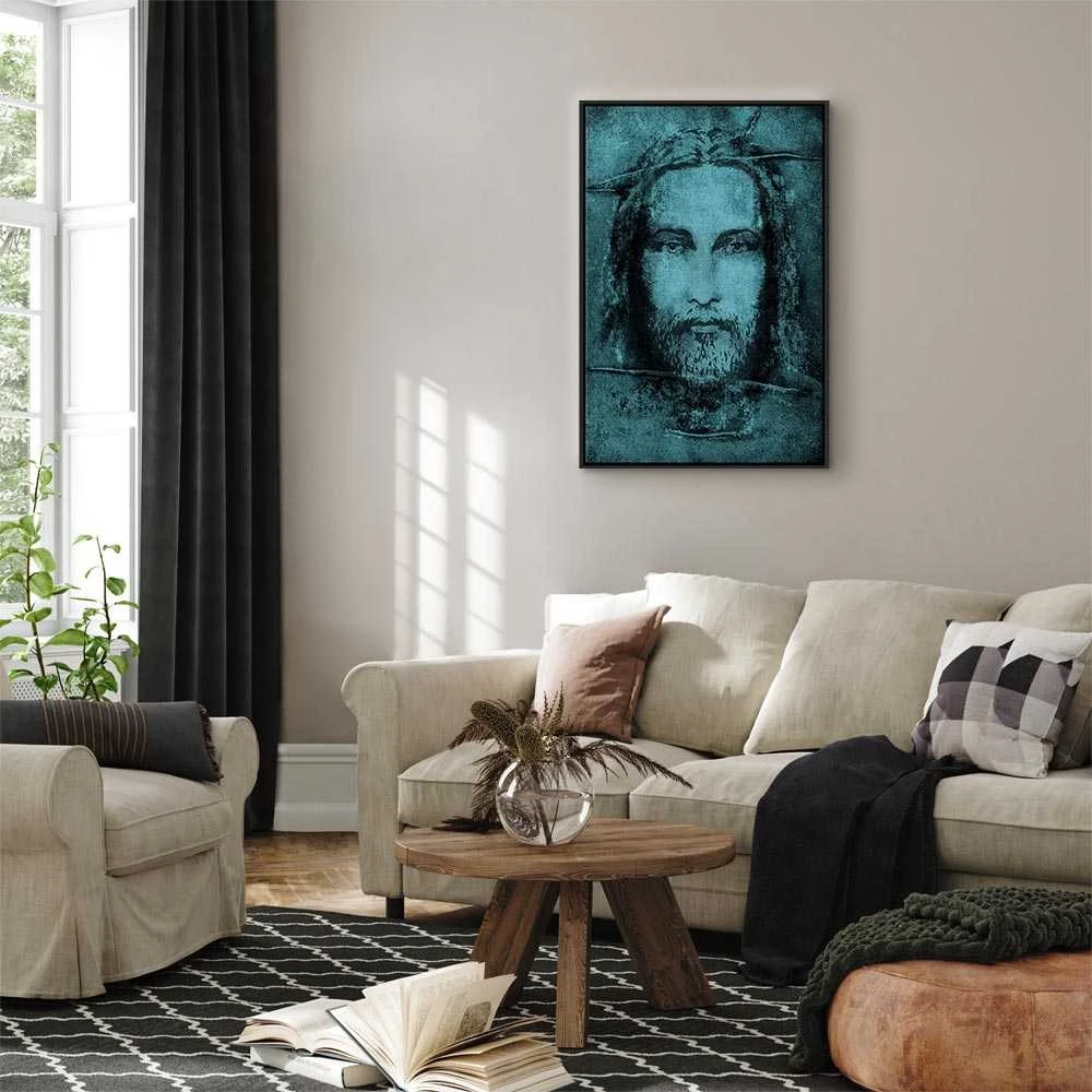 Artgeist Paveikslas - Shroud of Turin in Turqoise (1 Part) Vertical