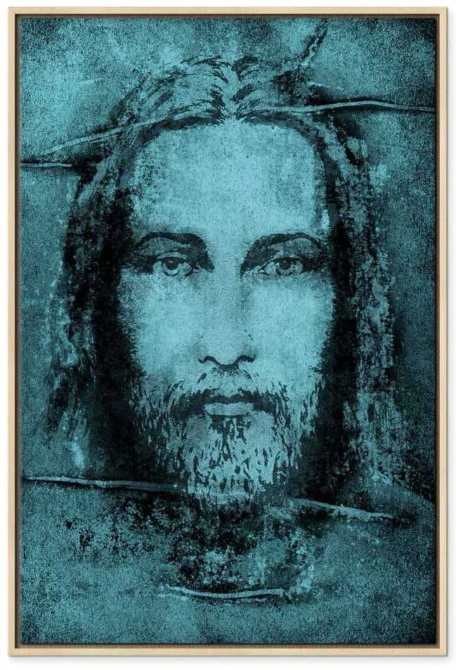 Artgeist Paveikslas - Shroud of Turin in Turqoise (1 Part) Vertical