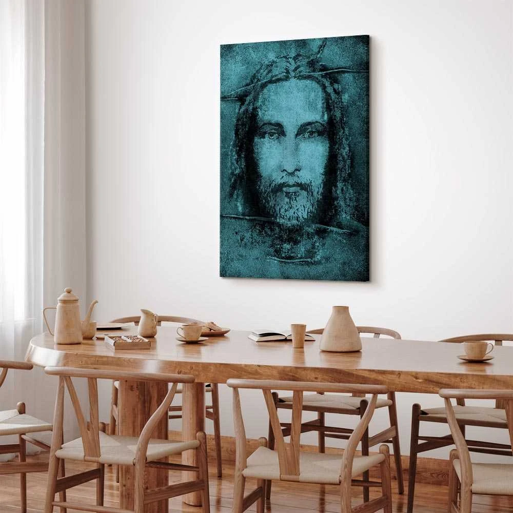 Artgeist Paveikslas - Shroud of Turin in Turqoise (1 Part) Vertical