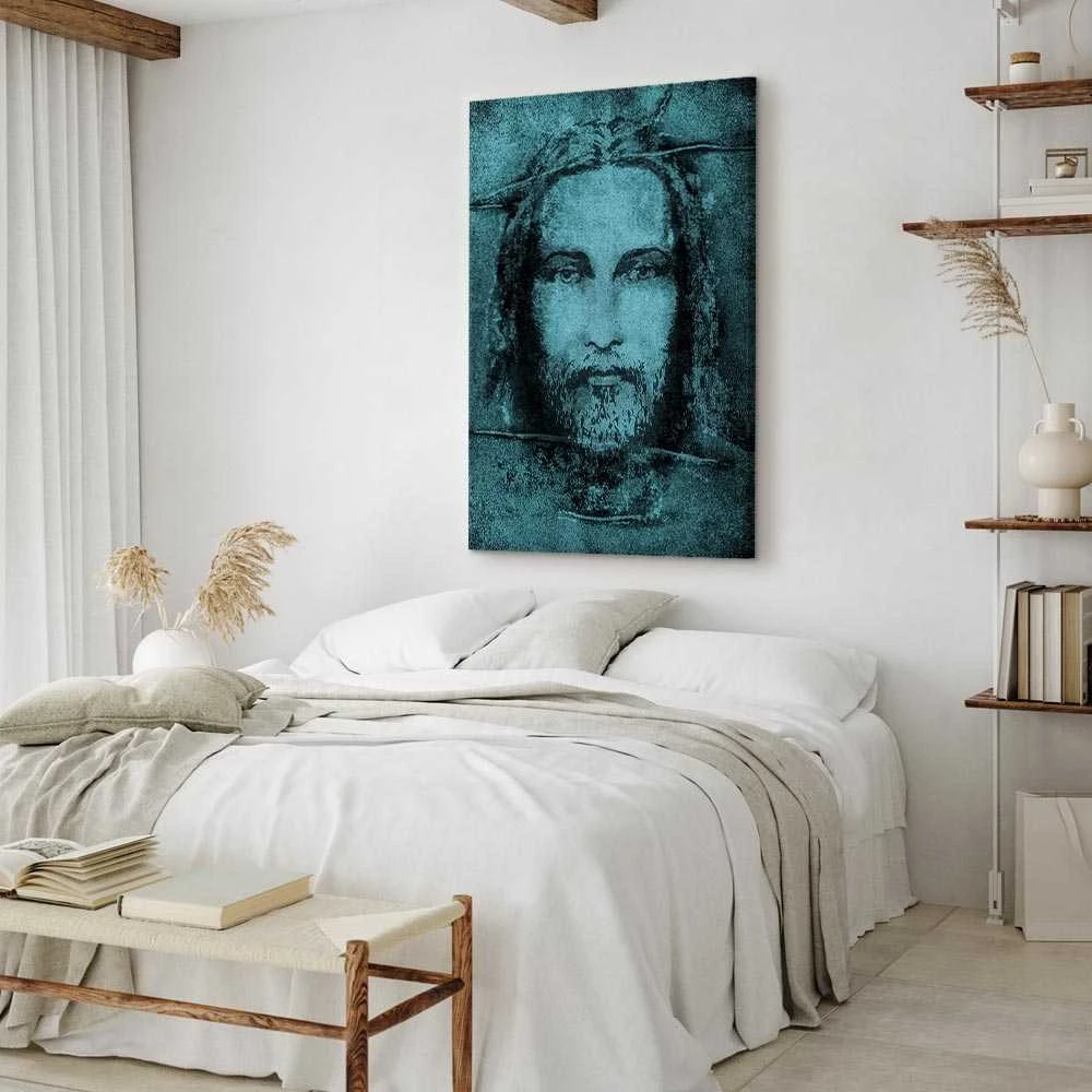 Artgeist Paveikslas - Shroud of Turin in Turqoise (1 Part) Vertical