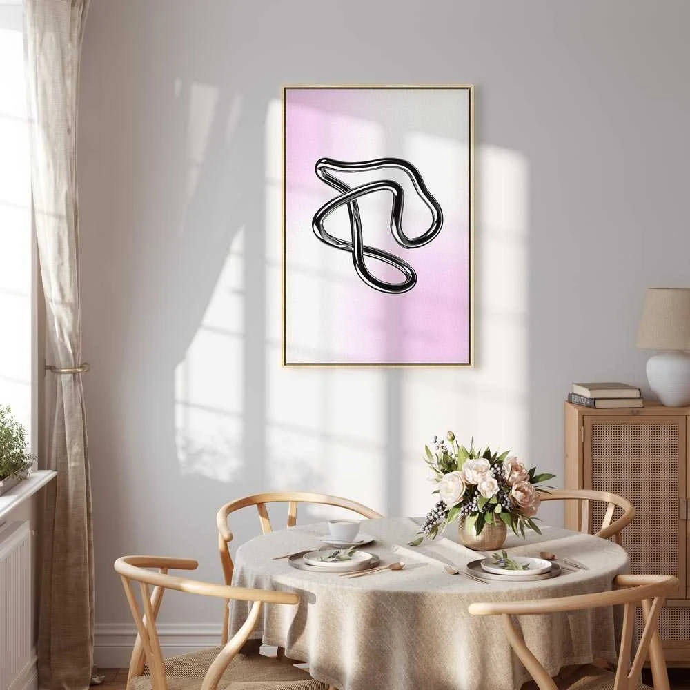 Artgeist Paveikslas - Sidabrinis Intricacies - Fluid Metallic Figure on a Gradient Background