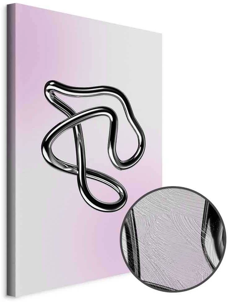 Artgeist Paveikslas - Sidabrinis Intricacies - Fluid Metallic Figure on a Gradient Background
