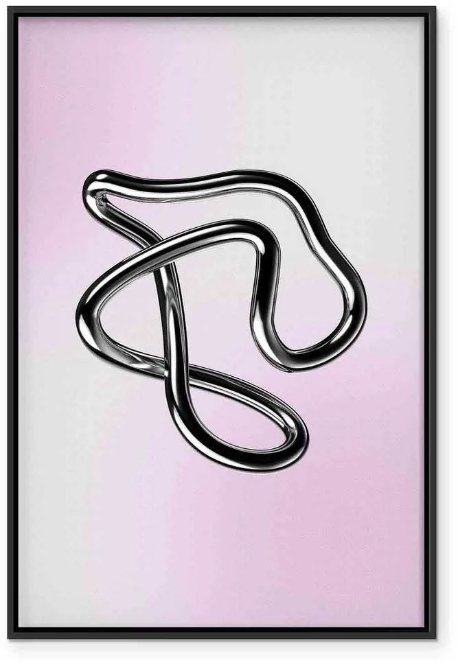 Artgeist Paveikslas - Sidabrinis Intricacies - Fluid Metallic Figure on a Gradient Background