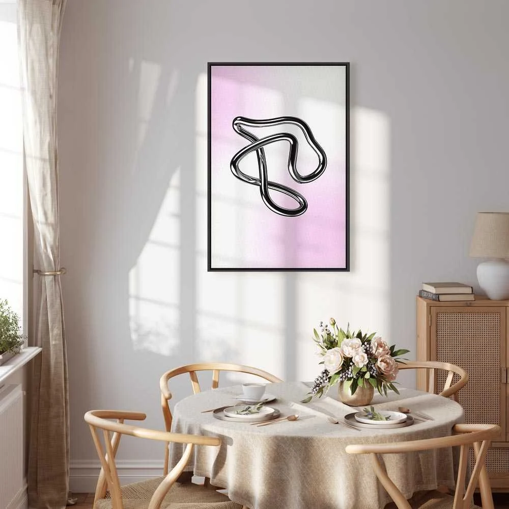 Artgeist Paveikslas - Sidabrinis Intricacies - Fluid Metallic Figure on a Gradient Background