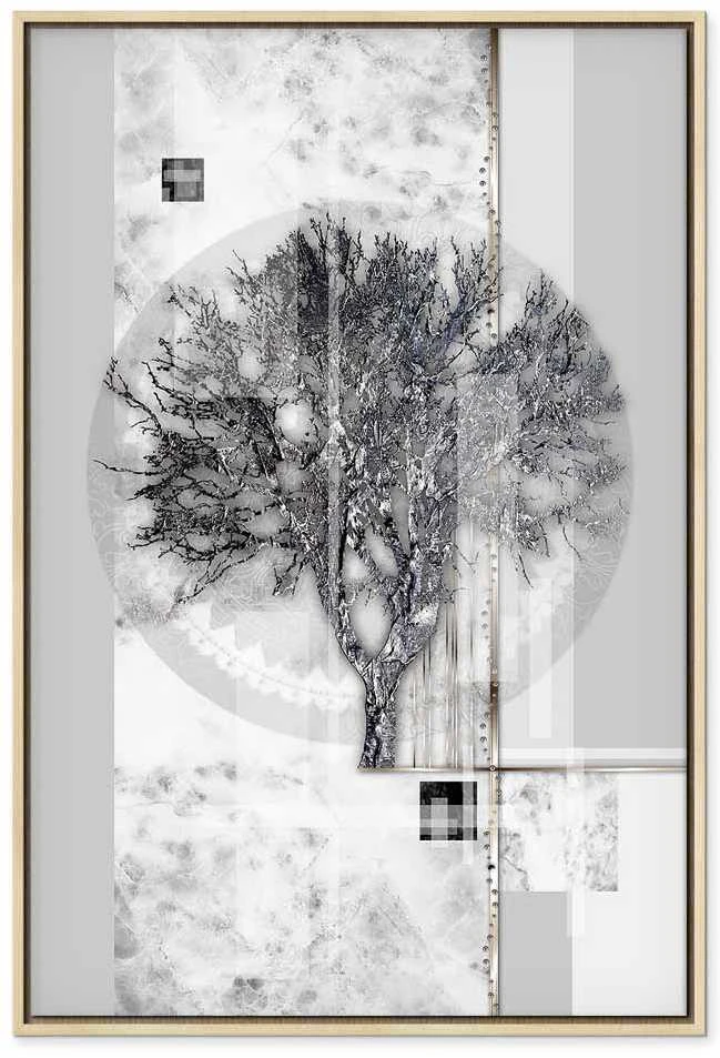 Artgeist Paveikslas - Sidabrinis Tree (1 Part) Vertical