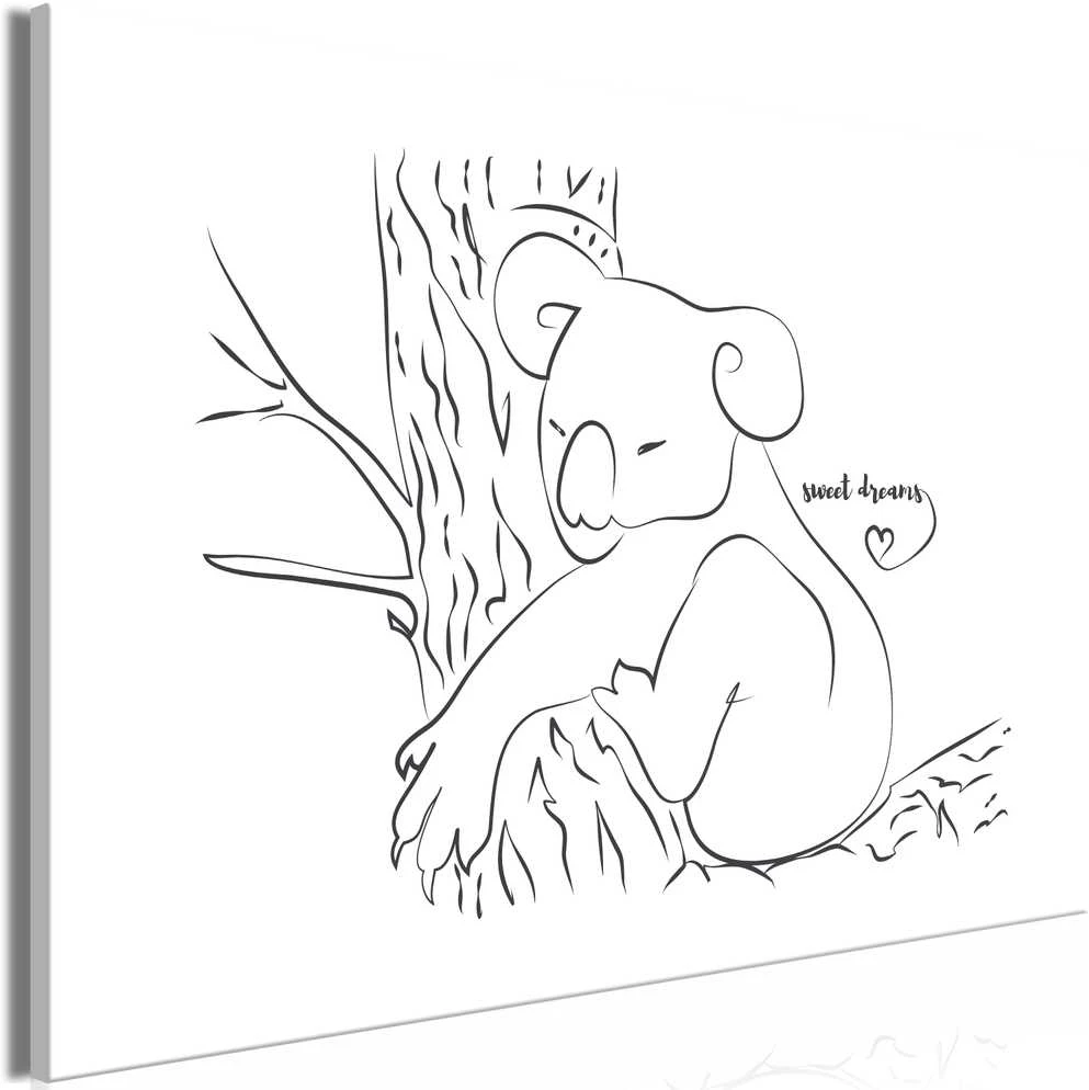 Artgeist Paveikslas - Quiet Charm of Nature (1-part) - Sleeping Koala in Juodas and Baltas