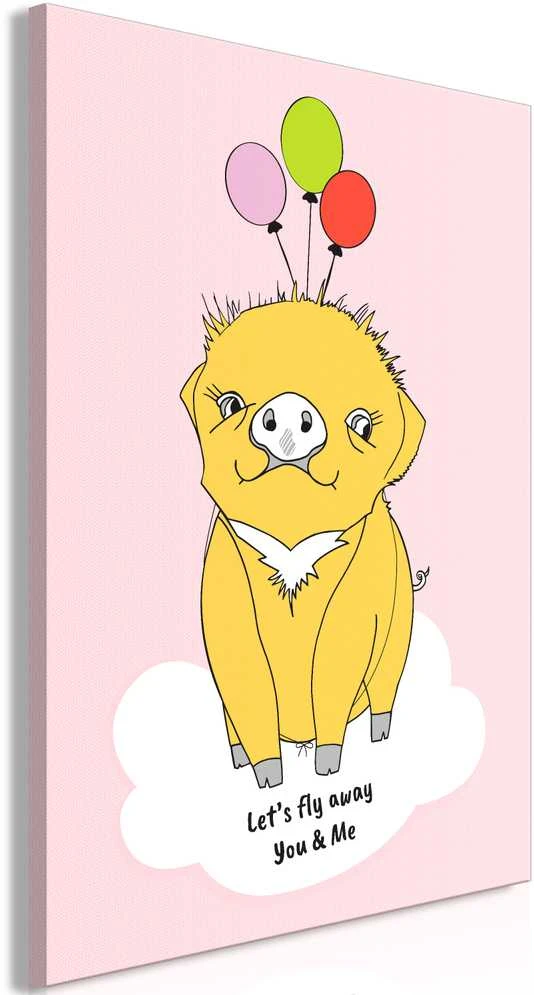 Artgeist Paveikslas - Soaring Pig (1 Part) Vertical