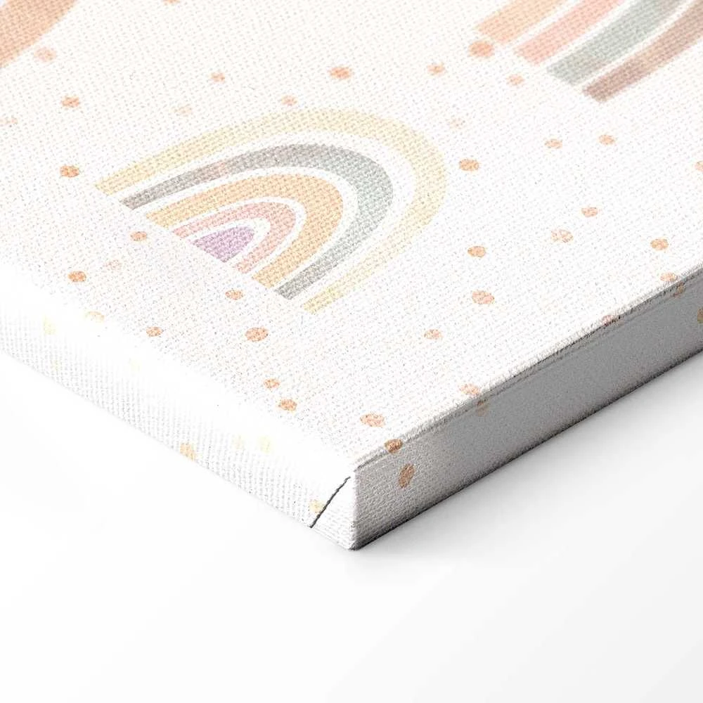 Artgeist Paveikslas - Spring - Pastel Rainbows with Hearts on a Rainy Day