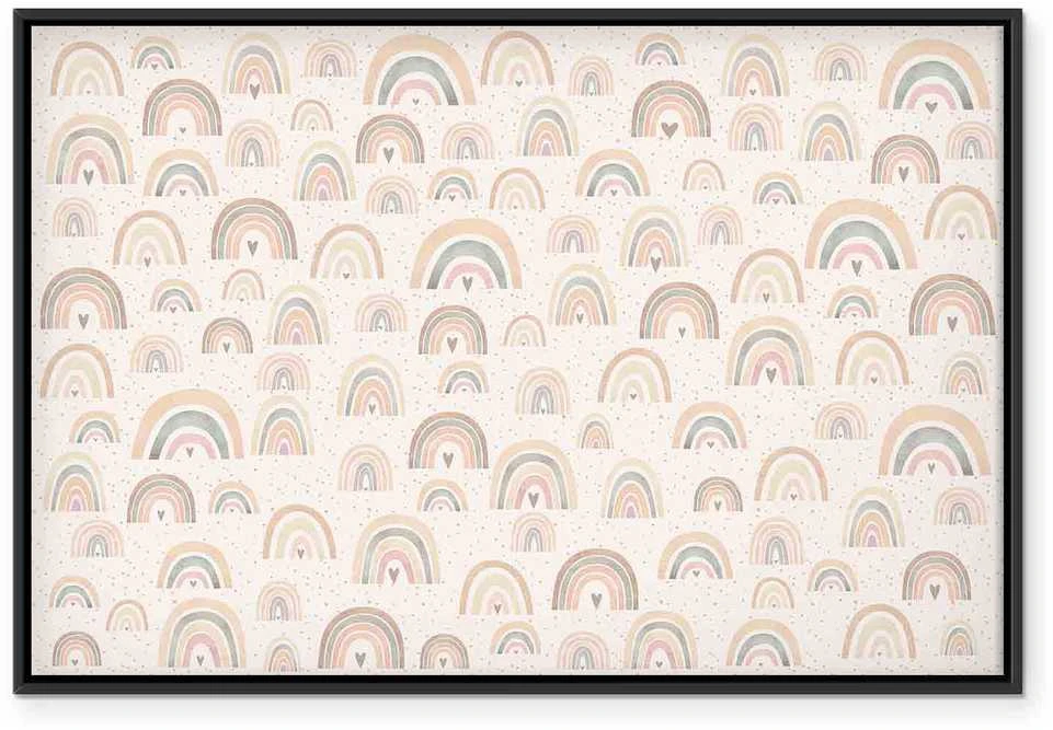 Artgeist Paveikslas - Spring - Pastel Rainbows with Hearts on a Rainy Day