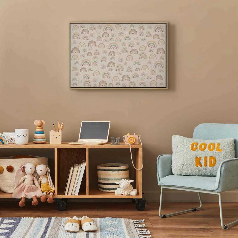 Artgeist Paveikslas - Spring - Pastel Rainbows with Hearts on a Rainy Day