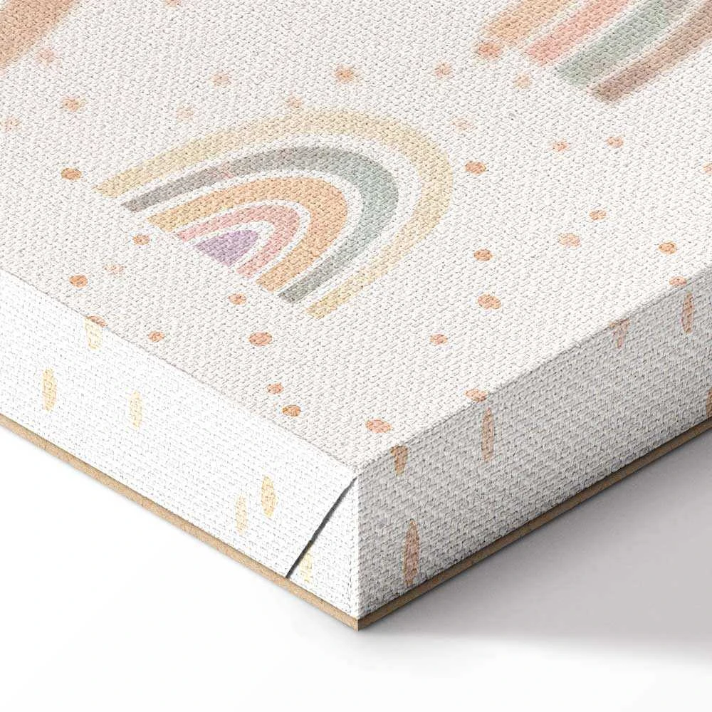 Artgeist Paveikslas - Spring - Pastel Rainbows with Hearts on a Rainy Day