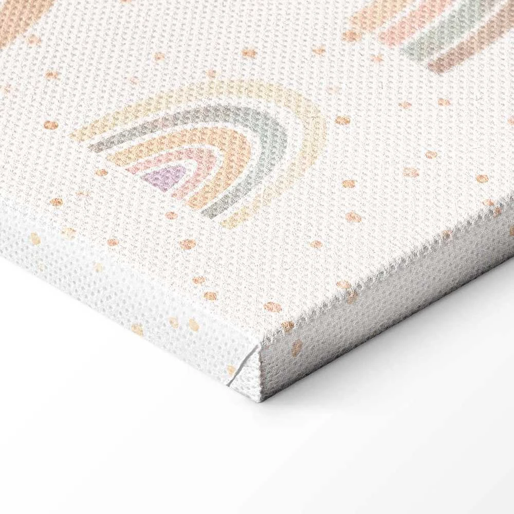 Artgeist Paveikslas - Spring - Pastel Rainbows with Hearts on a Rainy Day