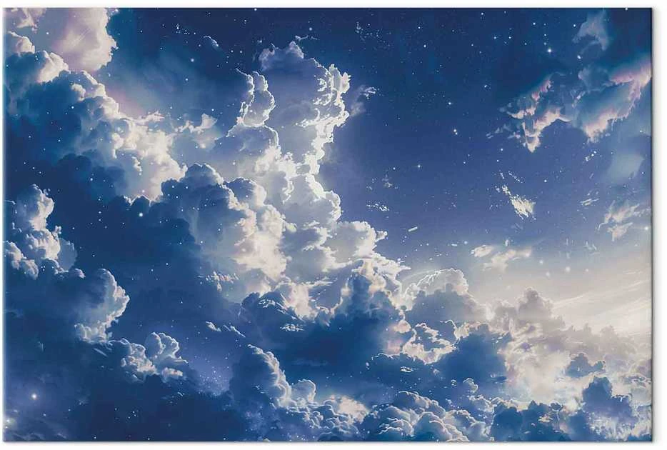 Artgeist Paveikslas - Starry Clouds and Delicate Light Over a Corner of the Sky