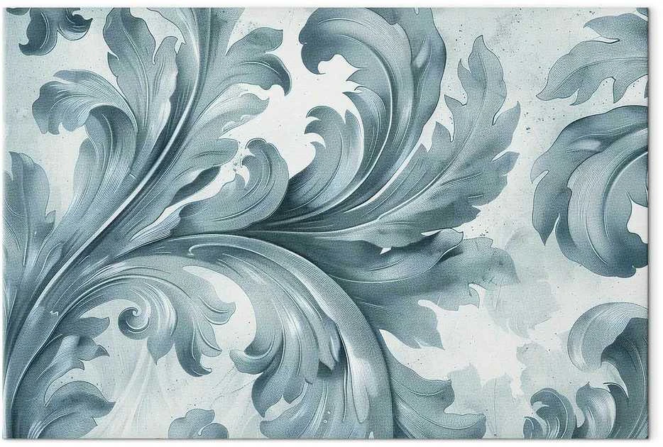 Artgeist Paveikslas - Stone Baroque Ornaments in Light Shades of Gray-Mėlyna