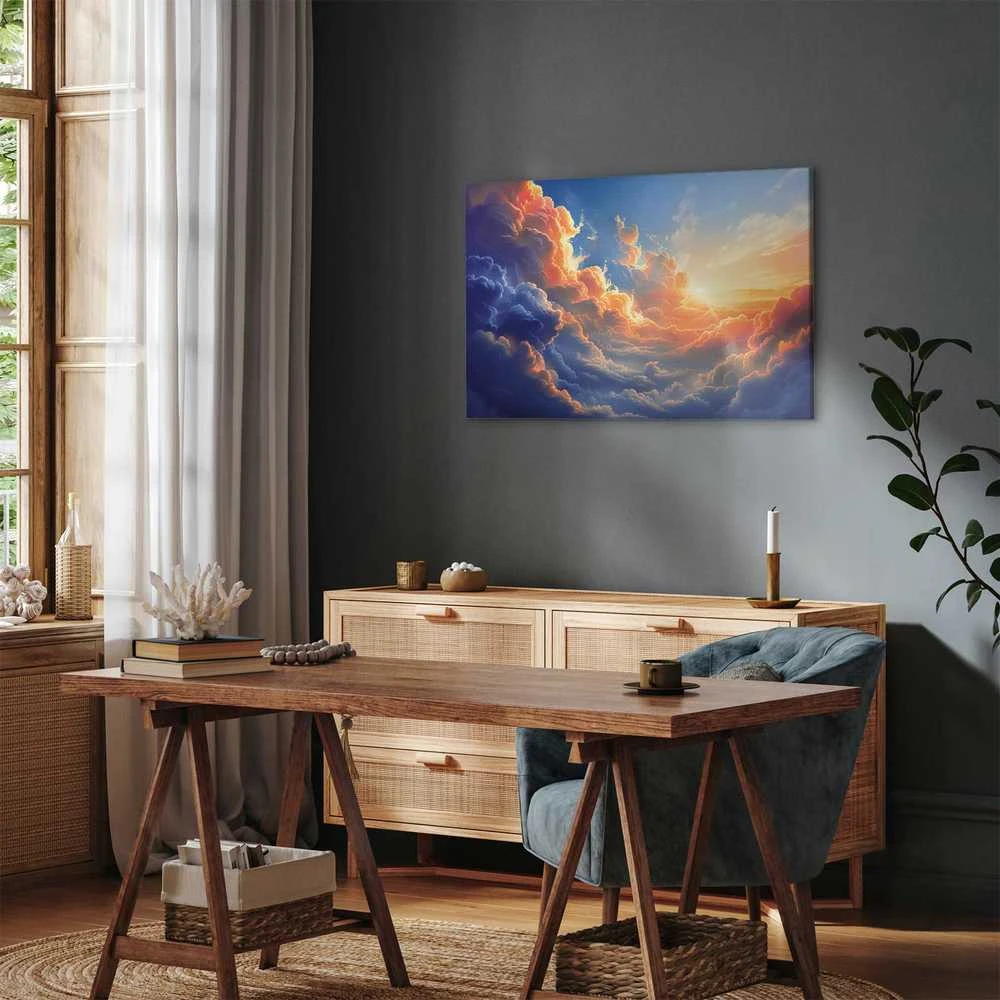 Artgeist Paveikslas - Sunset Over a Cloudy Sea: A Wonderful Symphony of Colors