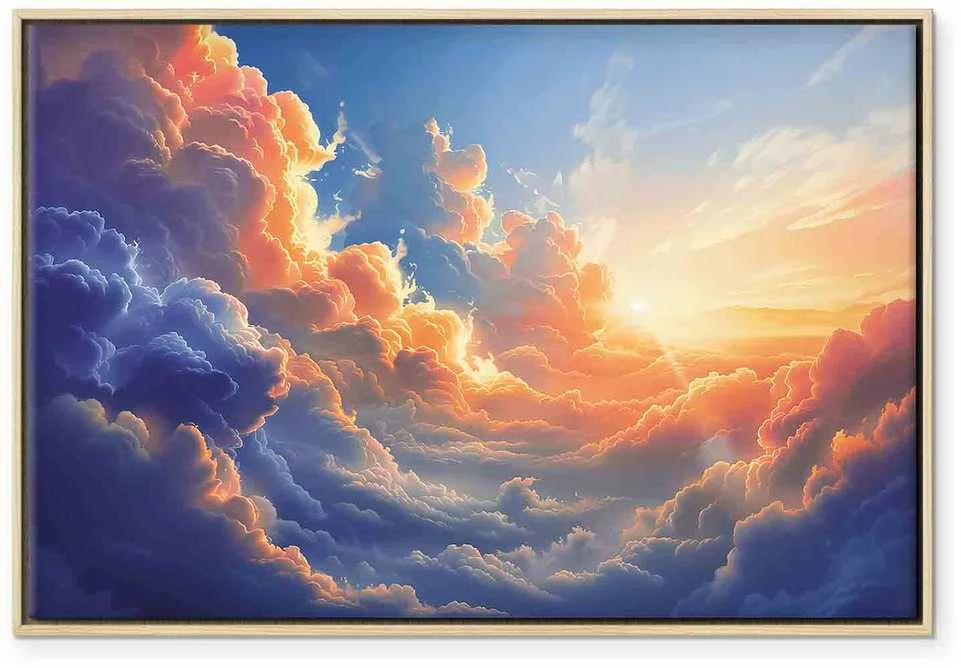 Artgeist Paveikslas - Sunset Over a Cloudy Sea: A Wonderful Symphony of Colors
