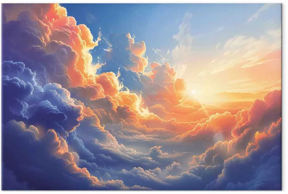 Artgeist Paveikslas - Sunset Over a Cloudy Sea: A Wonderful Symphony of Colors