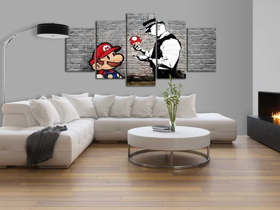 Artgeist Paveikslas - Super Mario Mushroom Cop (Banksy)
