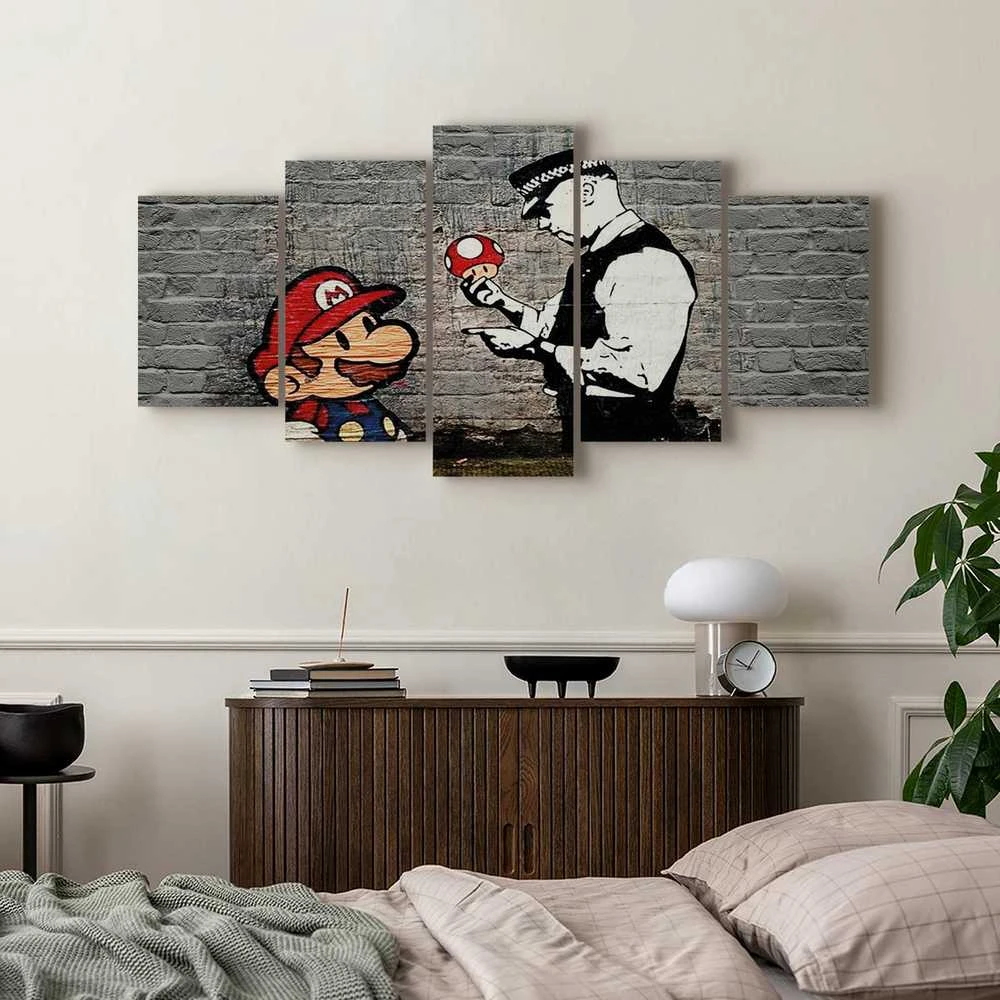 Artgeist Paveikslas - Super Mario Mushroom Cop (Banksy)