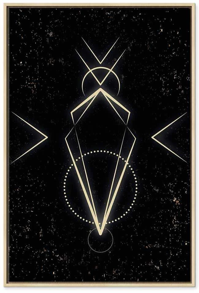 Artgeist Paveikslas - Symmetry of Shapes (1-part) - Graphic Motif in Juodas Shade