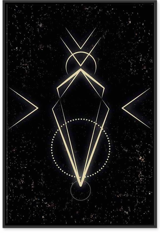 Artgeist Paveikslas - Symmetry of Shapes (1-part) - Graphic Motif in Juodas Shade