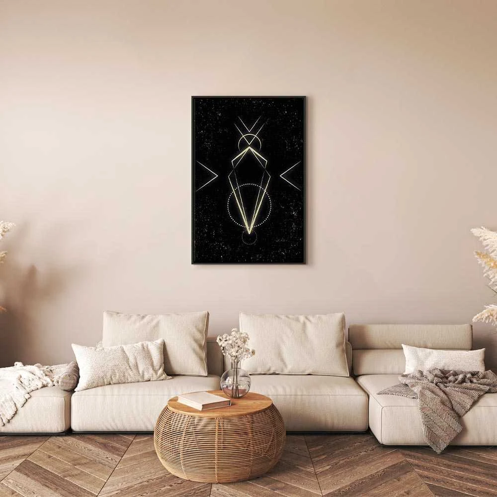 Artgeist Paveikslas - Symmetry of Shapes (1-part) - Graphic Motif in Juodas Shade
