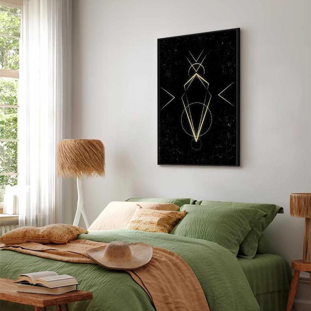 Artgeist Paveikslas - Symmetry of Shapes (1-part) - Graphic Motif in Juodas Shade