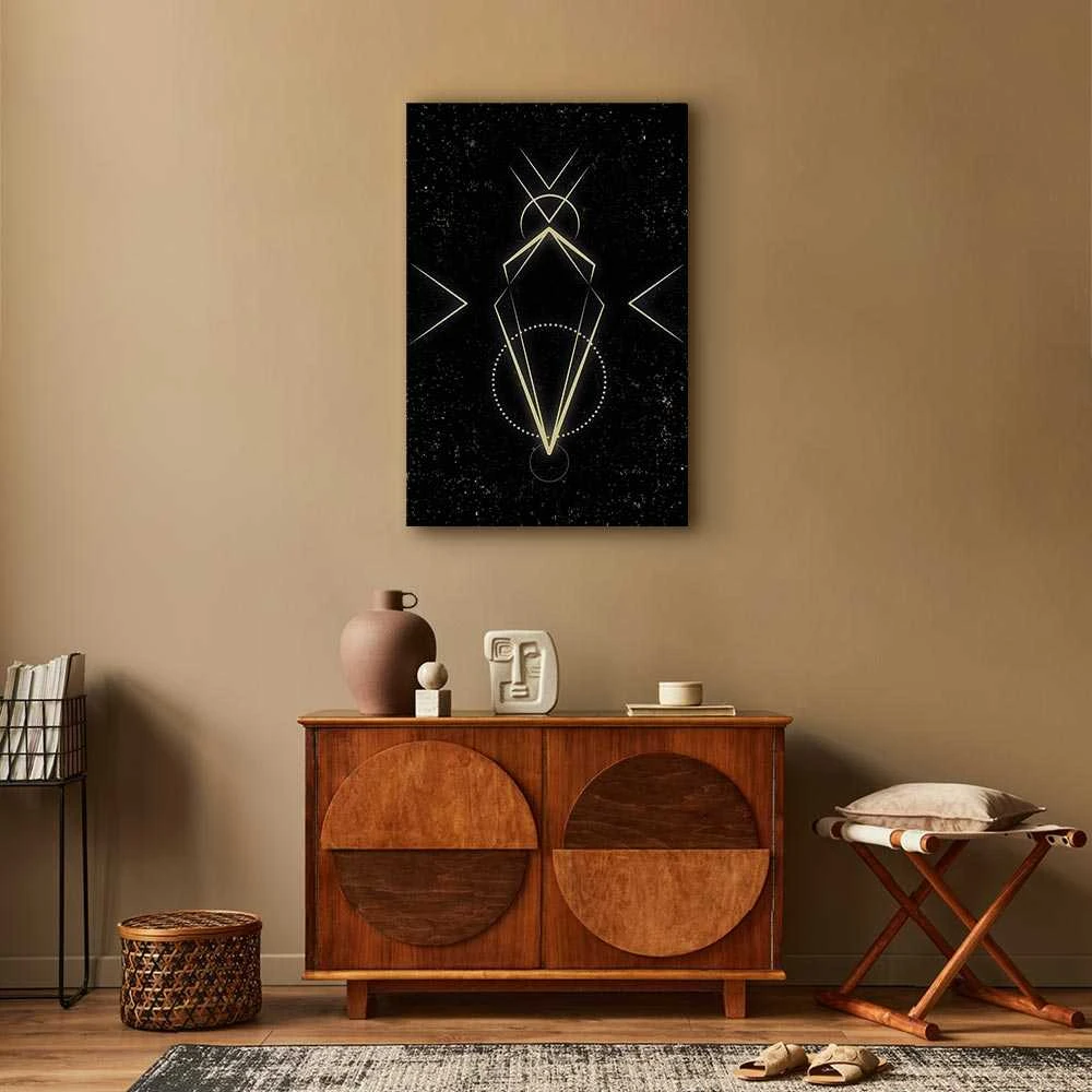 Artgeist Paveikslas - Symmetry of Shapes (1-part) - Graphic Motif in Juodas Shade
