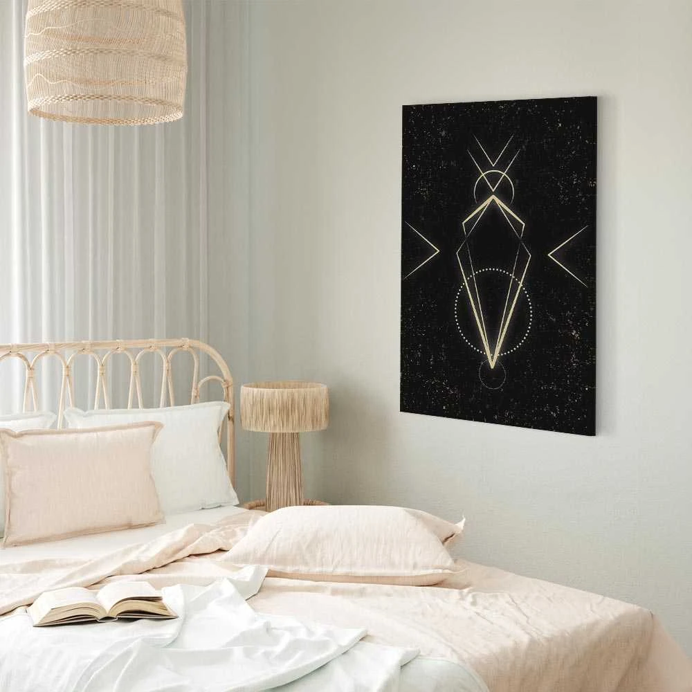 Artgeist Paveikslas - Symmetry of Shapes (1-part) - Graphic Motif in Juodas Shade