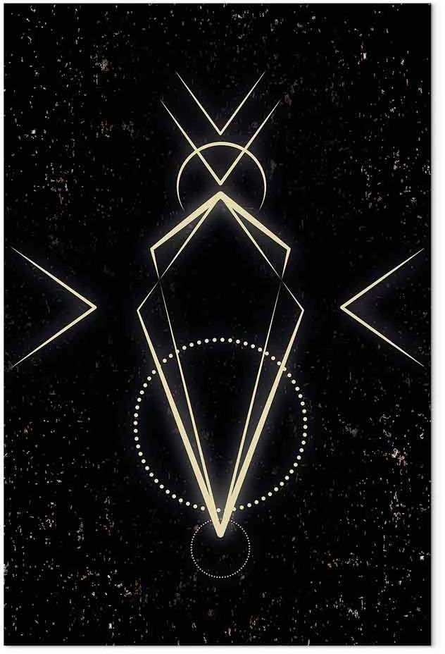Artgeist Paveikslas - Symmetry of Shapes (1-part) - Graphic Motif in Juodas Shade