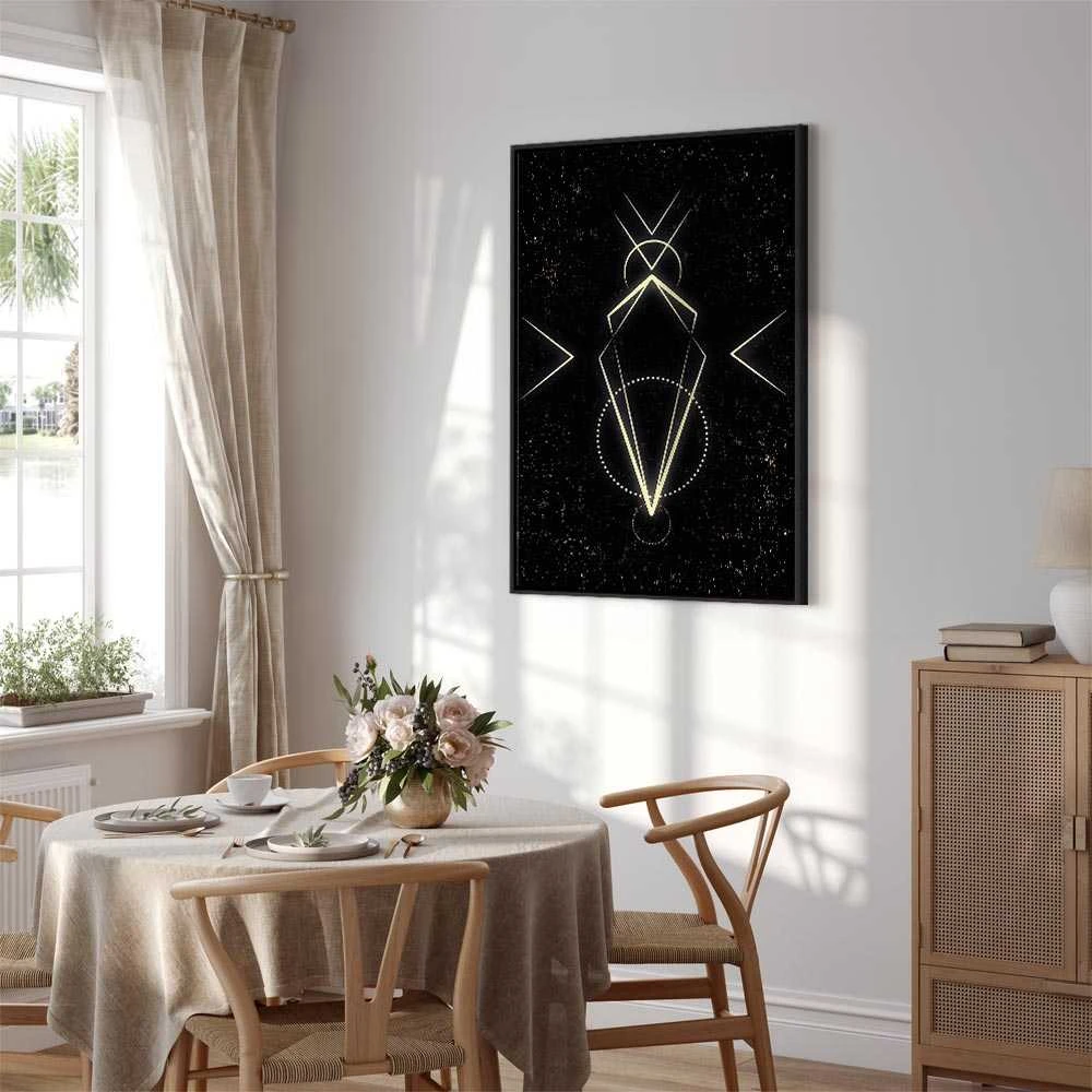 Artgeist Paveikslas - Symmetry of Shapes (1-part) - Graphic Motif in Juodas Shade
