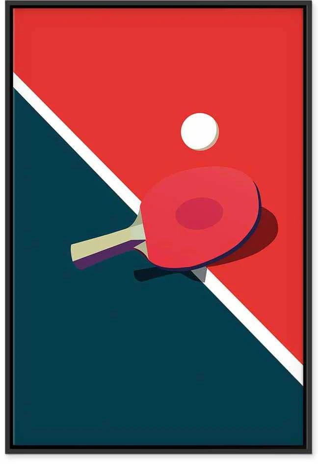 Artgeist Paveikslas - Table Tennis - Racket and Ball on the Table