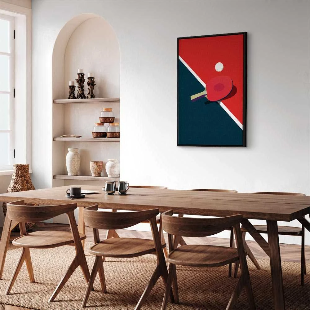 Artgeist Paveikslas - Table Tennis - Racket and Ball on the Table