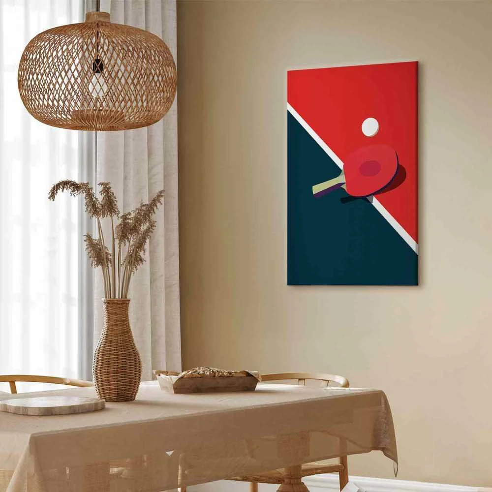 Artgeist Paveikslas - Table Tennis - Racket and Ball on the Table